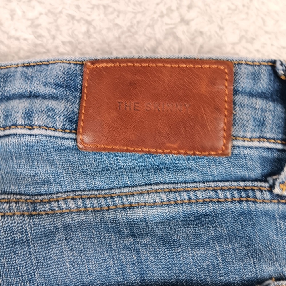 Zara Premium Denim The Skinny Jeans Blue High Rise Frayed Hem Womens Size 8 - Picture 4 of 9